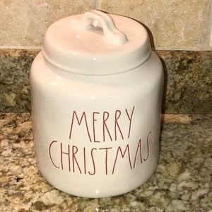 Rae Dunn MERRY CHRISTMAS Chunky Canister LL Red
